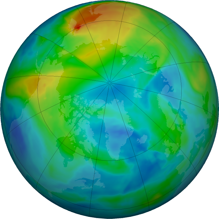 Arctic ozone map for 25 November 2017